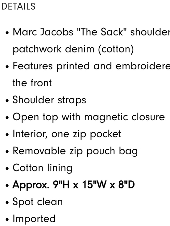 MARC JACOBS The Sack Bag in Denim - Picture 7 of 8